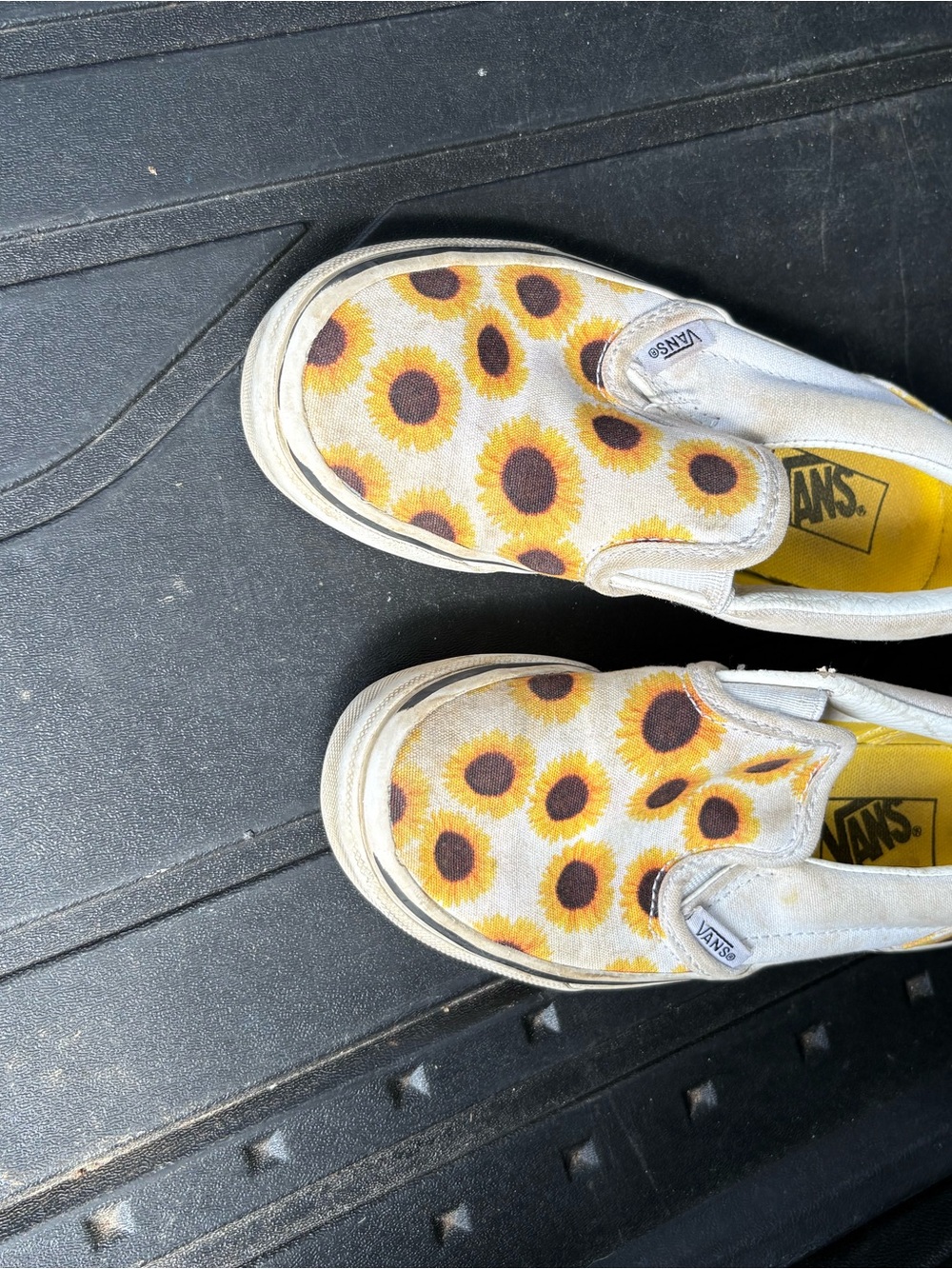 Vans Kids Sunflower Slip-On Sneakers - White & Yellow